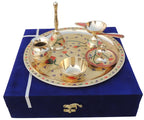Brass Puja Thali Set With Valvet Box (SBM001 C)