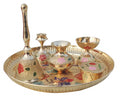 Brass Puja Thali Set With Valvet Box (SBM002 B)
