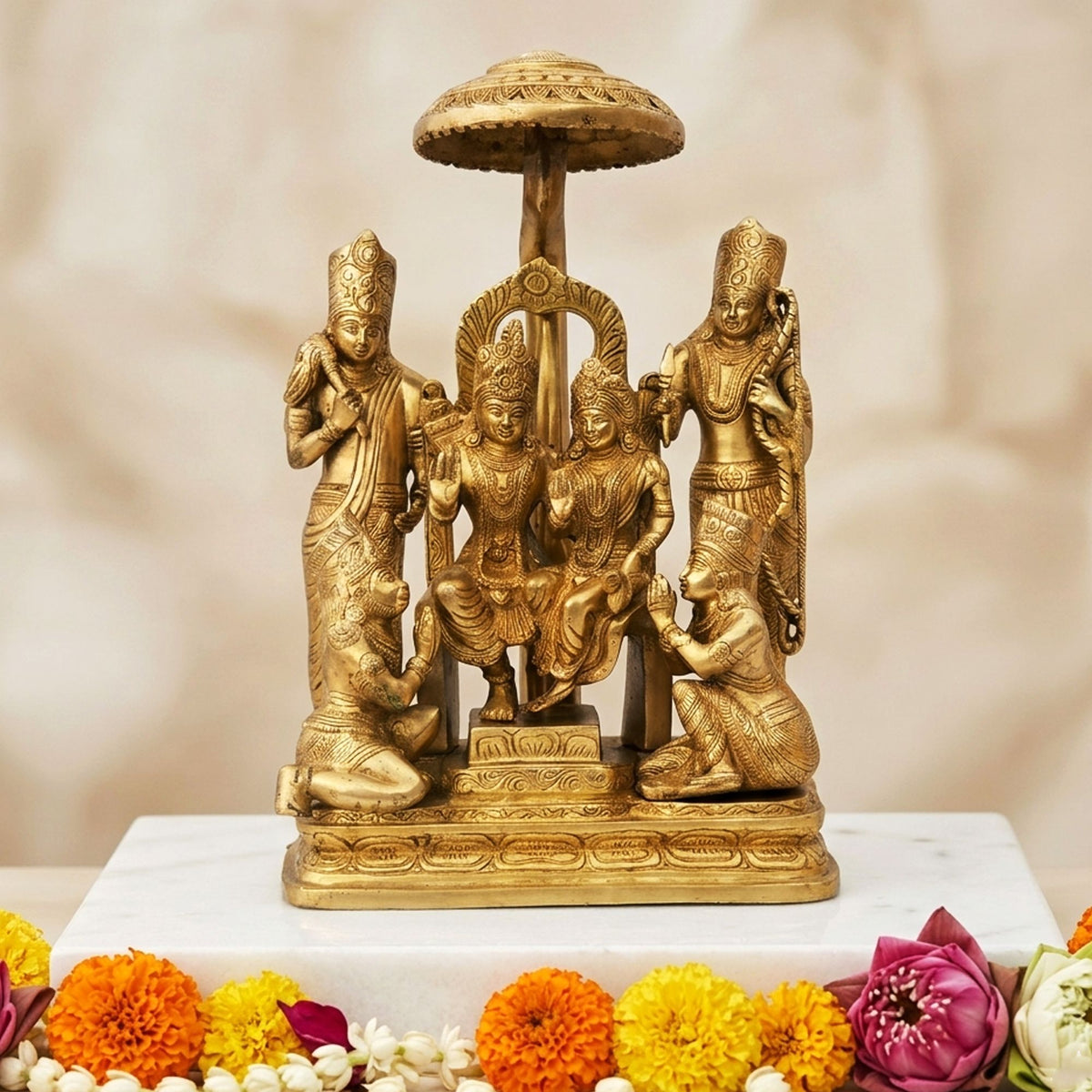 Brass Showpiece Ram Darbar God Idol Statue - 3*1*3.5 Inch (BS1394 B)