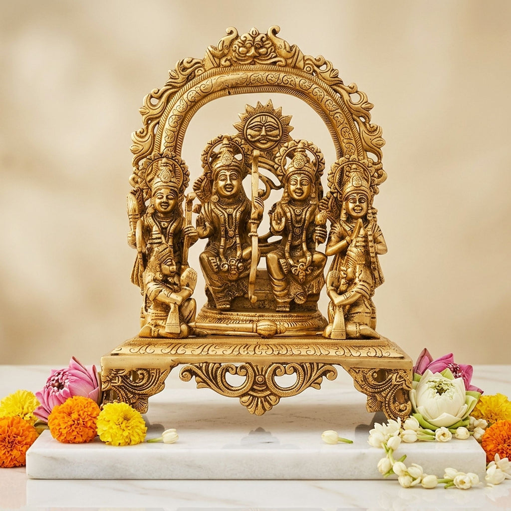 Brass Ram Darbar idol statue - 10.5*7*16.5 Inch (BS131 I)