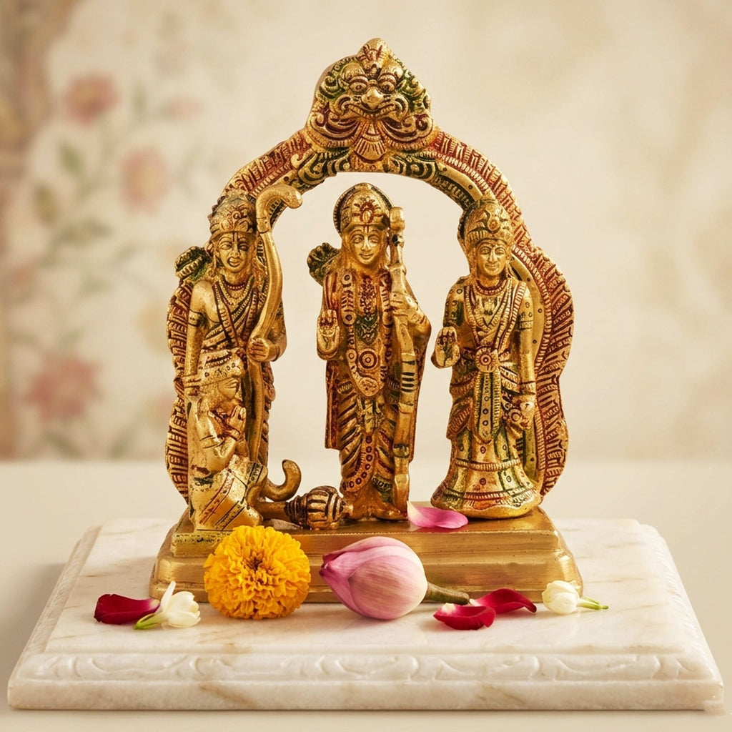 Brass Showpiece Ram Darbar God Idol Statue - 10.2*5*11.6 Inch (BS1394 R)