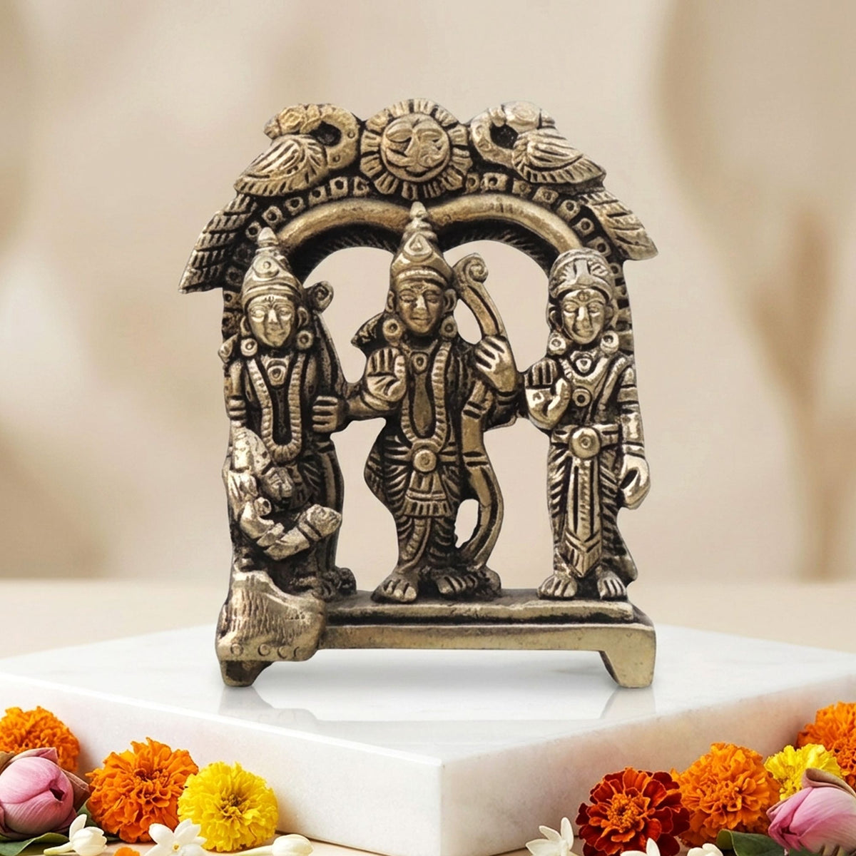 Brass Showpiece Ram Darbar God Idol Statue - 4.6*2.6*5.5 Inch (BS1394 F)
