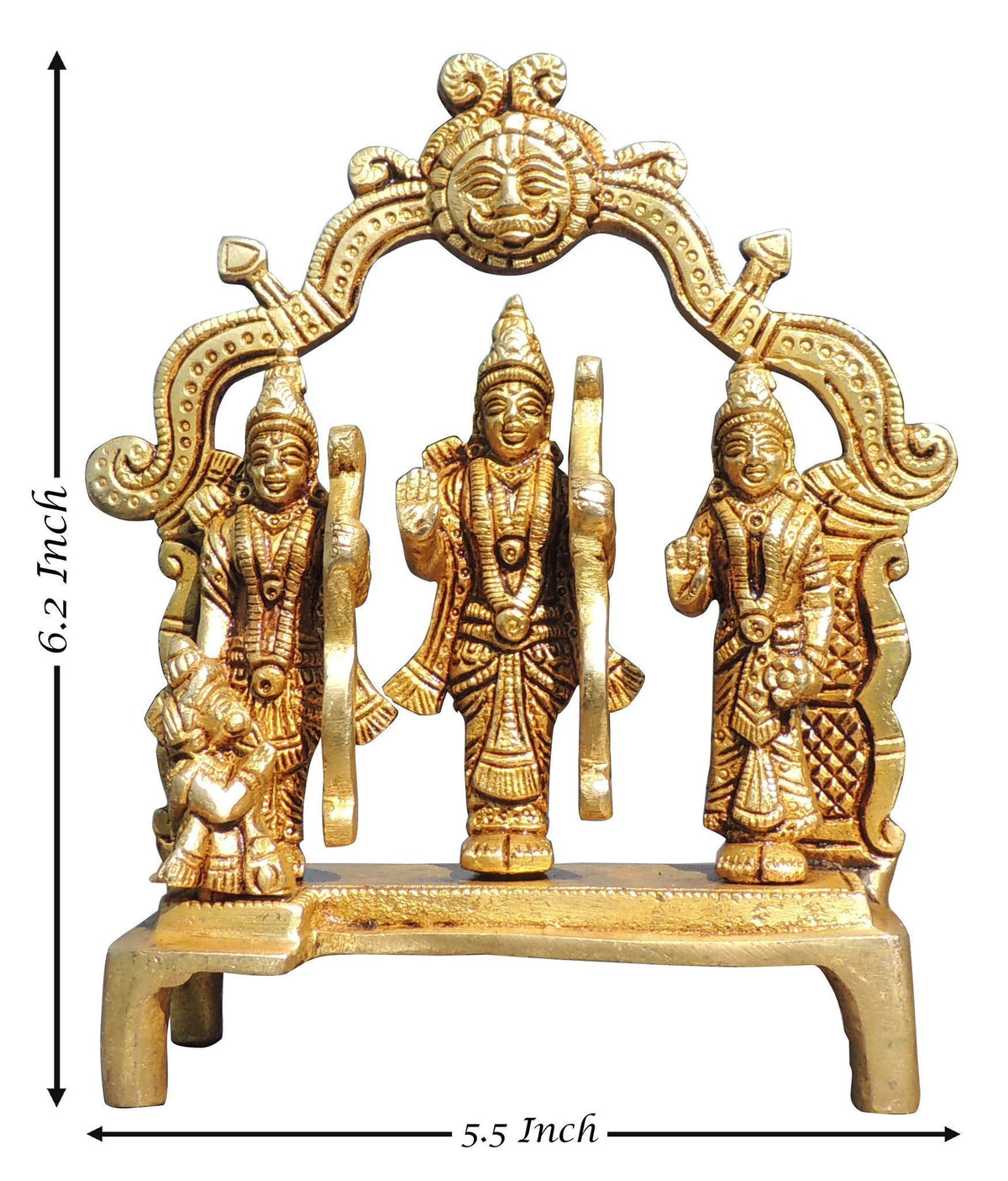 Brass Showpiece Ram Ji With Temple God Idol Statue - 5.5*3*7.5 Inch (BS1813 D)