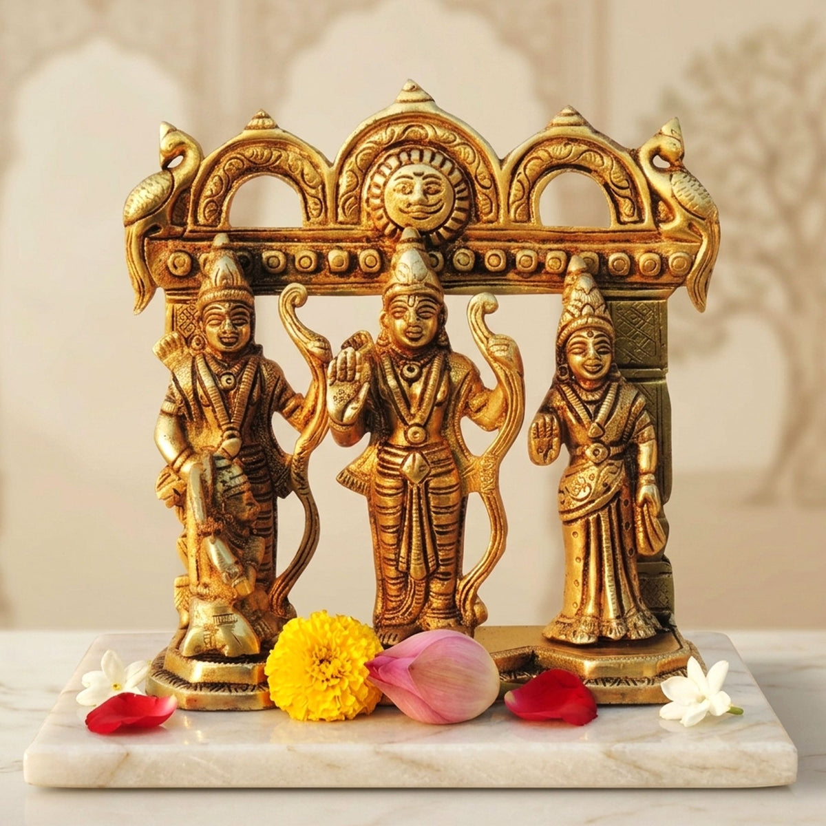 Brass Showpiece Ram Darbar God Idol Statue - 5.5*2.5*7 (BS131 M)
