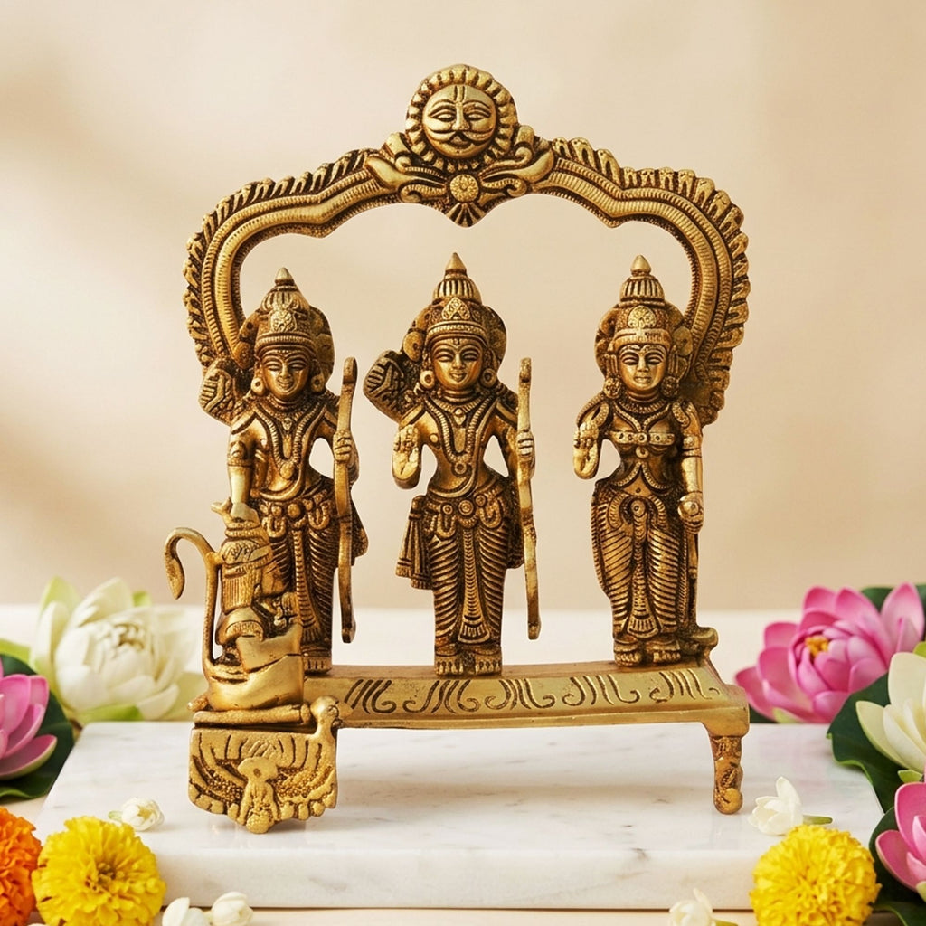 Brass Showpiece Ram Darbar God Idol Statue - 10*5.5*15 Inch (BS1134 G)