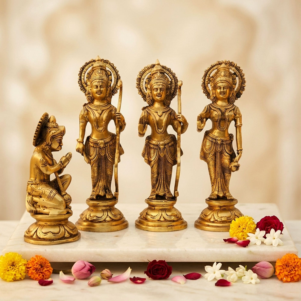 Brass Showpiece Ram Darbar God Idol Statue - 4.6*2.6*5.5 Inch (BS1394 E)