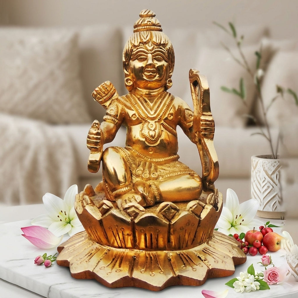 Brass Showpiece Ramlala God Idol Statue - 6*6.5*9 Inch (BS1682 G)