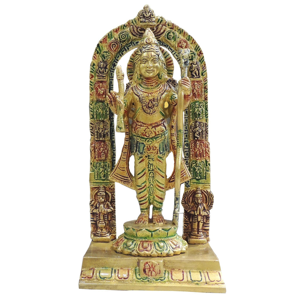 Brass Ram Darbar Idol Statue - Mini Pooja Room Decor - 2.7*1.5*2.7 Inch (BS1728 C)