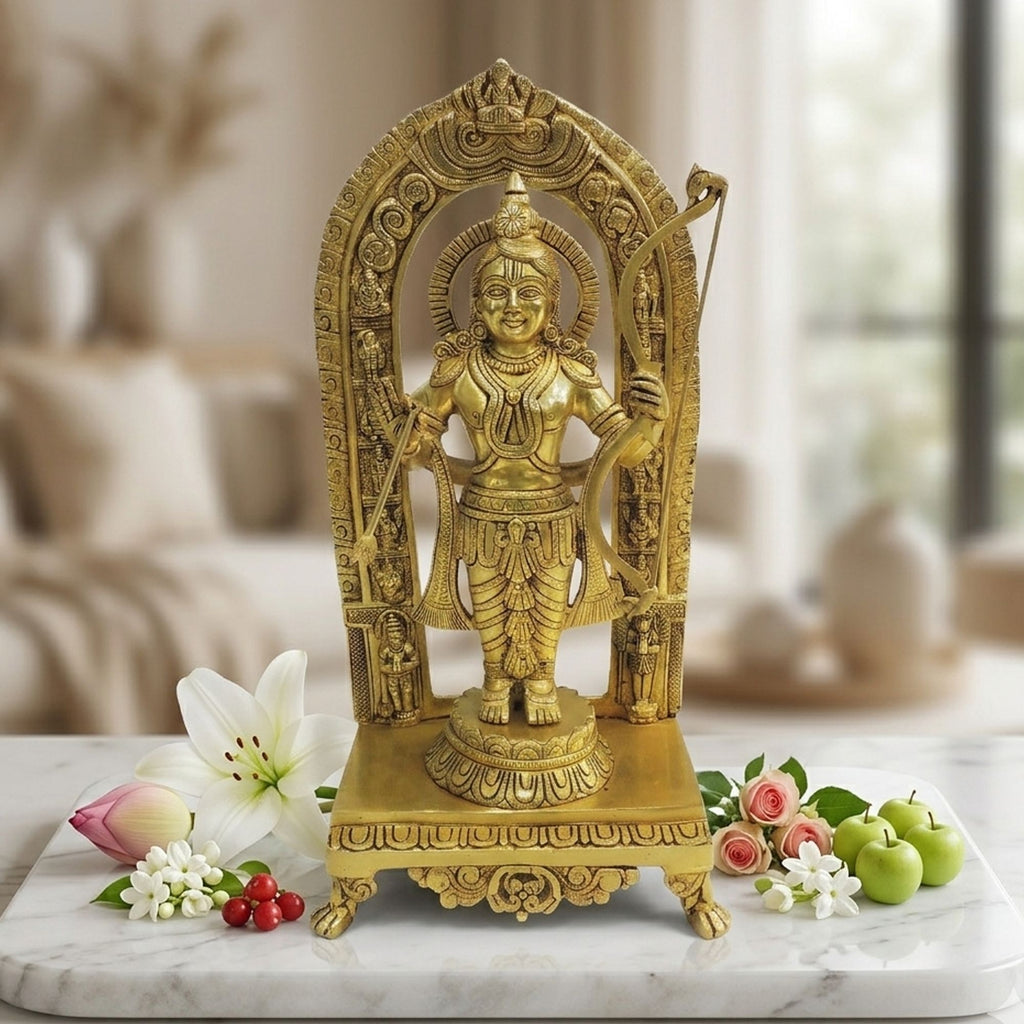 Brass Showpiece Ram Lala God Idol Statue - 3.7*2*6.5 Inch (BS1717 G)