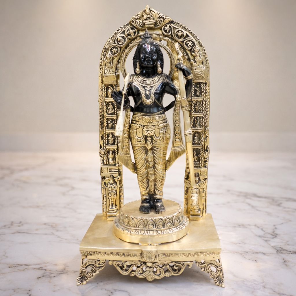 Brass Showpiece Ram Lala God Idol Statue - 3.2*2*5.2 Inch (BS1717 X)