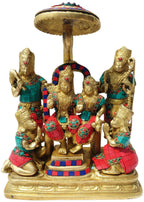 Brass Showpiece Ram Darbar God Idol Statue  - 15.5*9.5*15.3 inch (BS827 A)
