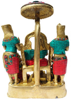 Brass Showpiece Ram Darbar God Idol Statue  - 15.5*9.5*15.3 inch (BS827 A)
