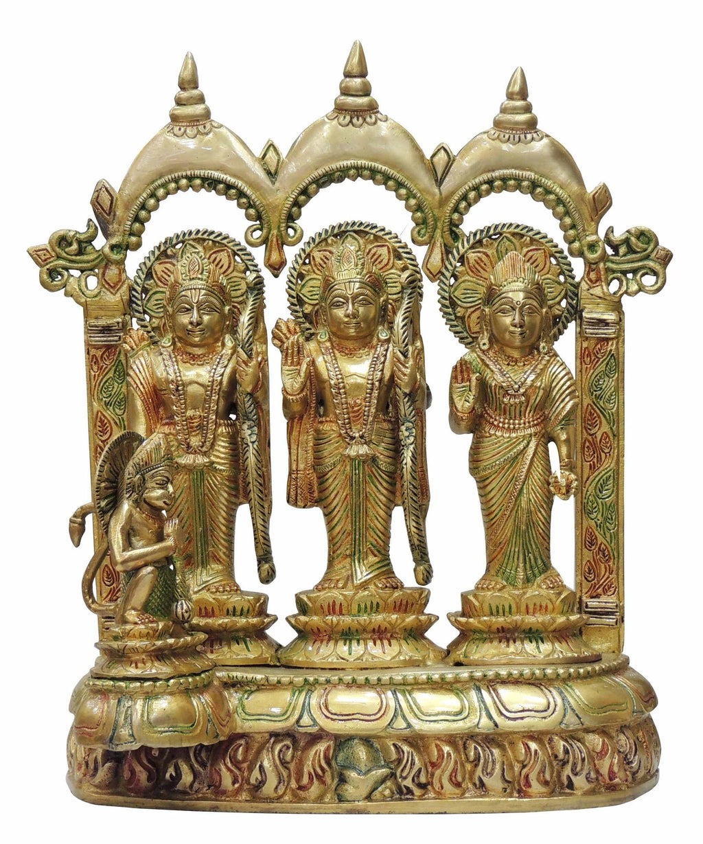 Brass Showpiece Ram Darbar Stone God Idol Statue  - 10*5*14 inch (BS330)