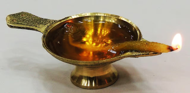 Brass Table Decor Oil Lamp Deepak No. 0 - 3*1.6*0.8 inch