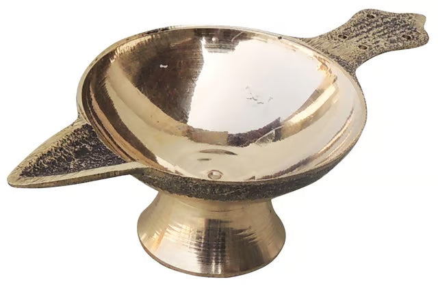 Brass Table Decor Oil Lamp Deepak No. 3 - 4.2*2.4*1.4 inch