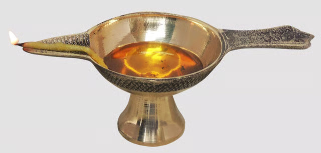 Brass Table Decor Oil Lamp Deepak No. 5 - 6.4*3*2.3 inch