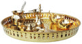 Brass Puja Thali Set With Multiple Items - 11*11*1.4 inch (SBM003D)