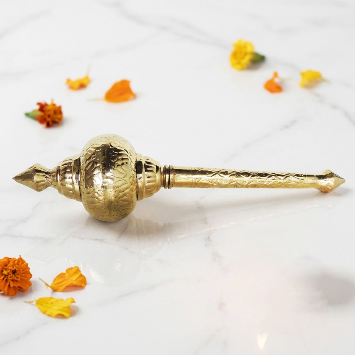 Brass Hanuman Mace, Gada No. 4  -  4.5*4.5*18.5 Inch (Z531 D)
